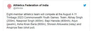 Commonwealth Youth Games: 8-member Indian team taking part, know who in which event